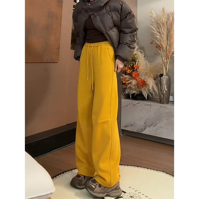 加绒加厚减龄韩版运动休闲裤女