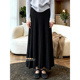 复古羊绒加厚针织百褶半身裙女2026春季 新款 黑色显瘦大摆A字长裙