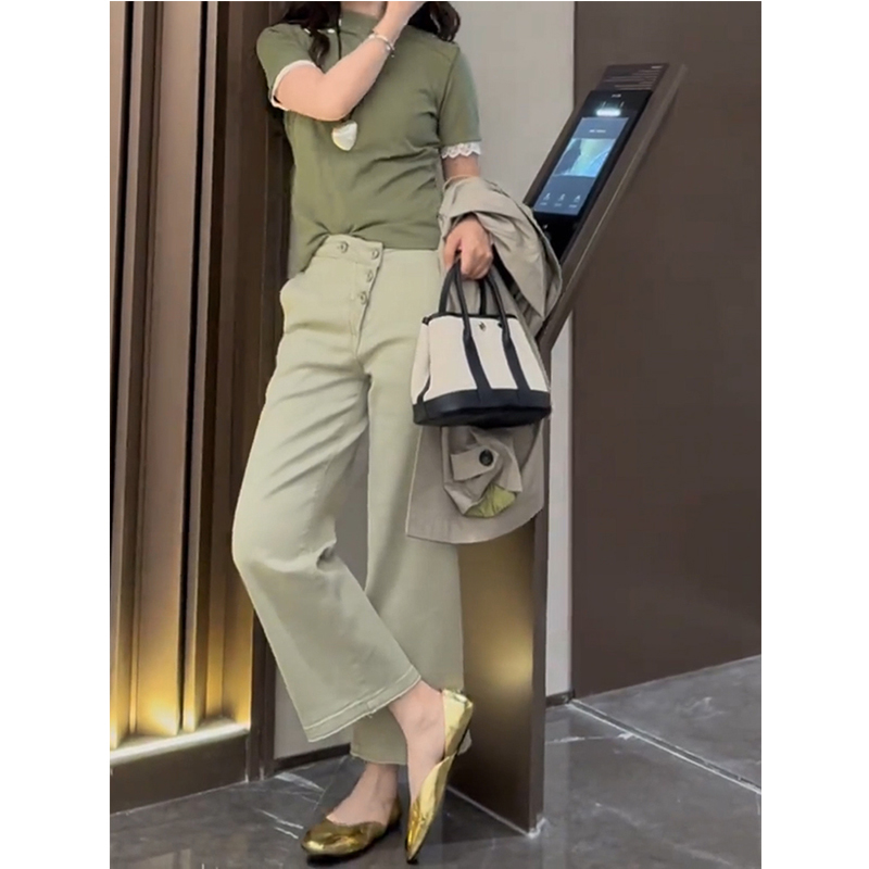 欧货小众设计感阔腿牛仔裤女2025