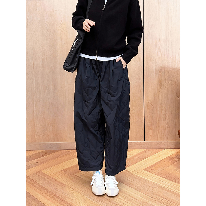 欧货时尚百搭加厚夹棉裤女2025秋