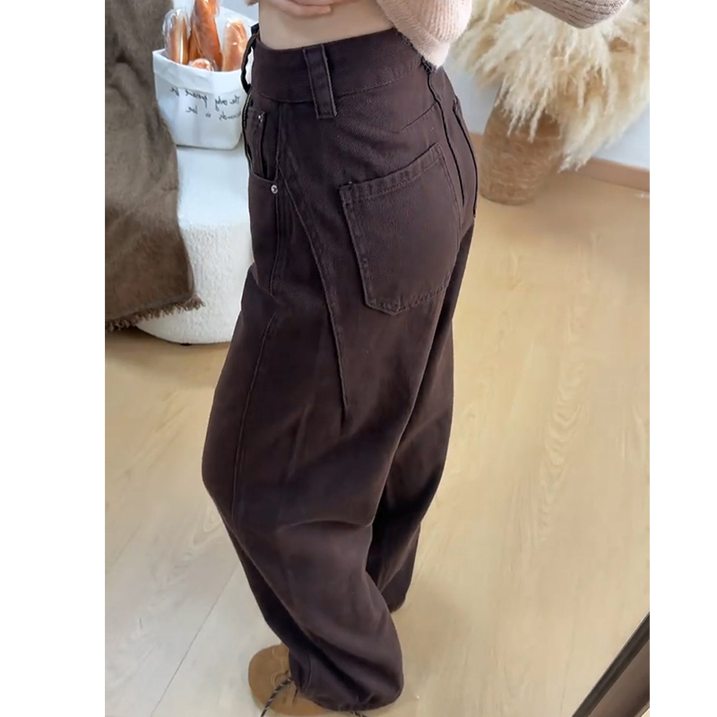 大码美式立体剪裁弯刀牛仔裤女20