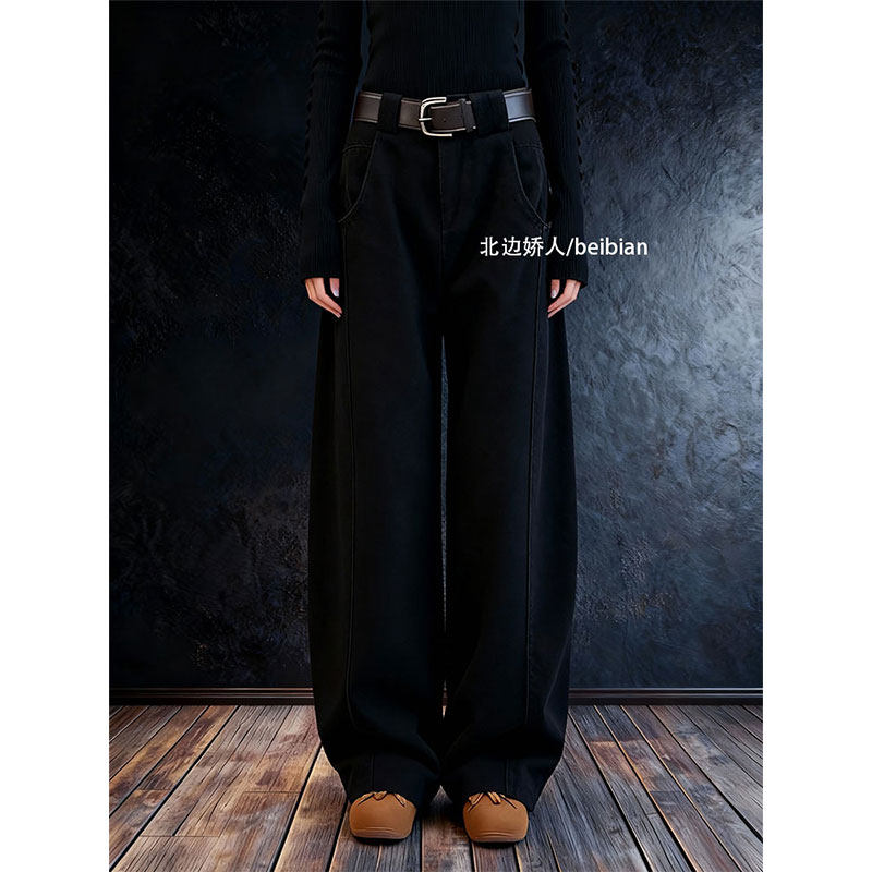 极简风高腰阔腿牛仔裤女2026早春大码宽松显瘦通勤百搭垂感拖地裤,女装/女士精品,大码裤装,淘宝优惠券,粉丝福利购,淘宝优惠卷