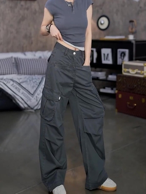 时尚潮流美式复古工装裤女