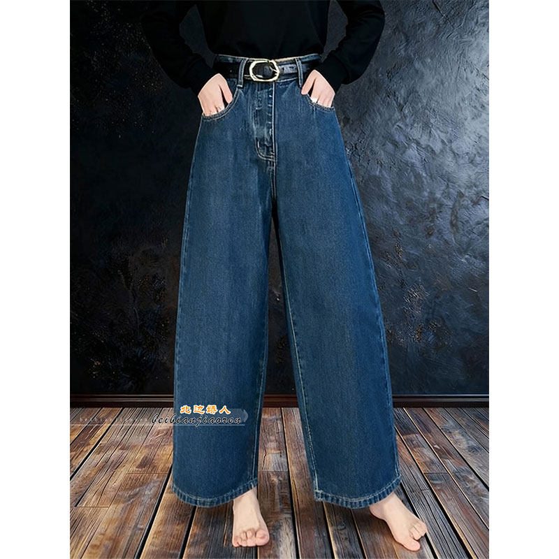 极简风宽松显瘦阔腿牛仔裤女2026早春大码胖mm遮肉显瘦弯刀九分裤,女装/女士精品,大码裤装,淘宝优惠券,粉丝福利购,淘宝优惠卷