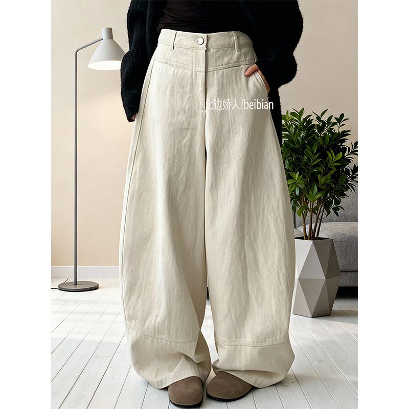 美式复古慵懒风阔腿牛仔裤女2026春季新款高腰宽松显瘦拖地弯刀裤,女装/女士精品,大码裤装,淘宝优惠券,粉丝福利购,淘宝优惠卷
