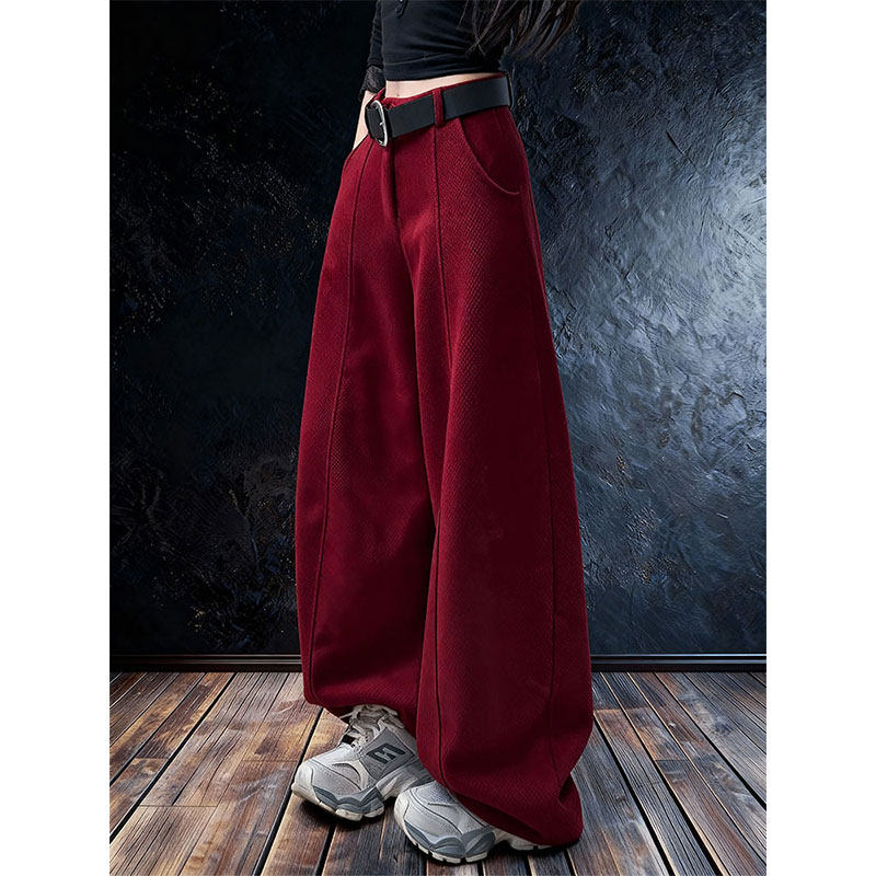 大码宽松百搭加绒显瘦阔腿裤女2026早春设计感时尚减龄垂感休闲裤,女装/女士精品,大码裤装,淘宝优惠券,粉丝福利购,淘宝优惠卷