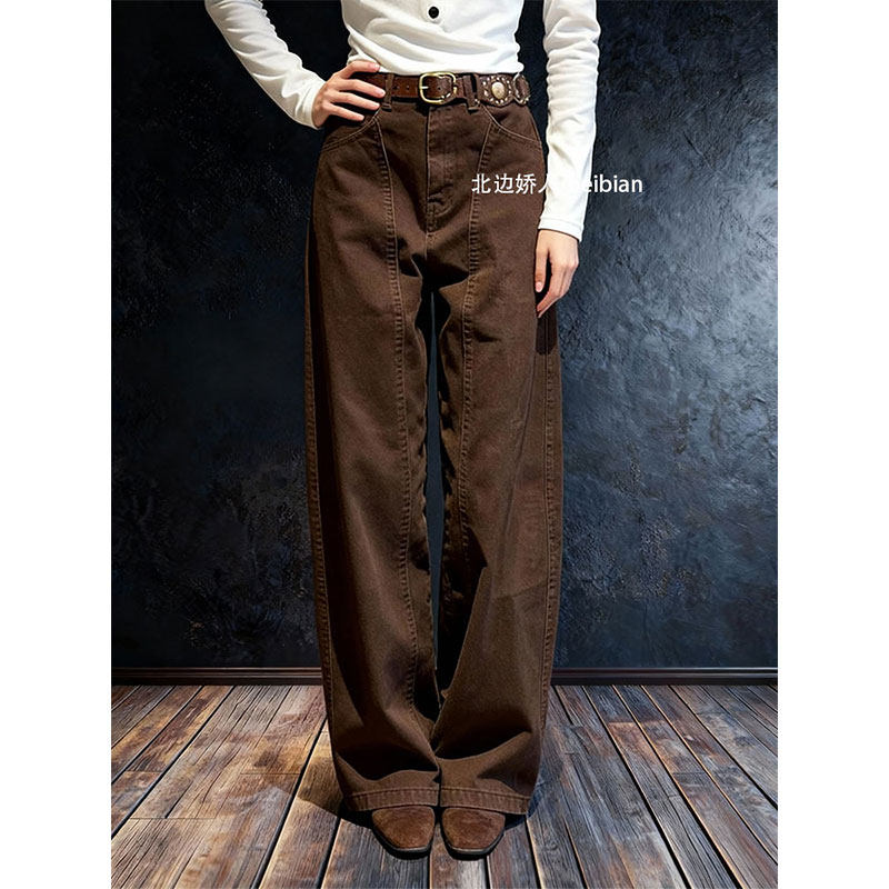 港风复古高腰阔腿牛仔裤女2026早春大码胖mm宽松显瘦百搭休闲长裤,女装/女士精品,大码裤装,淘宝优惠券,粉丝福利购,淘宝优惠卷