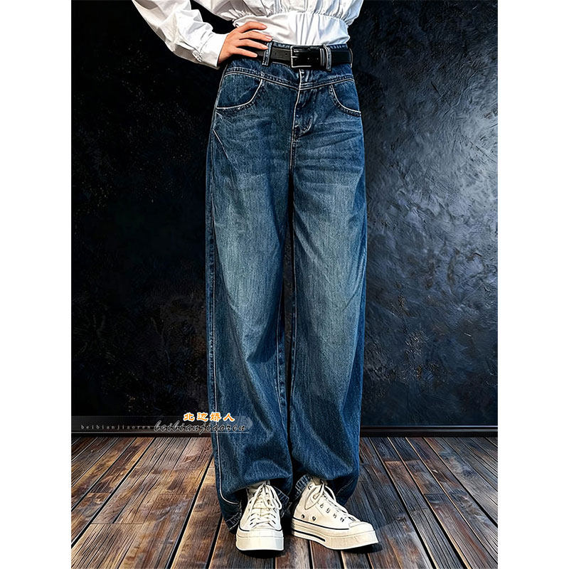 大码立裁时尚简约弯刀阔腿牛仔裤女2026早春梨形身材显瘦百搭长裤,女装/女士精品,大码裤装,淘宝优惠券,粉丝福利购,淘宝优惠卷