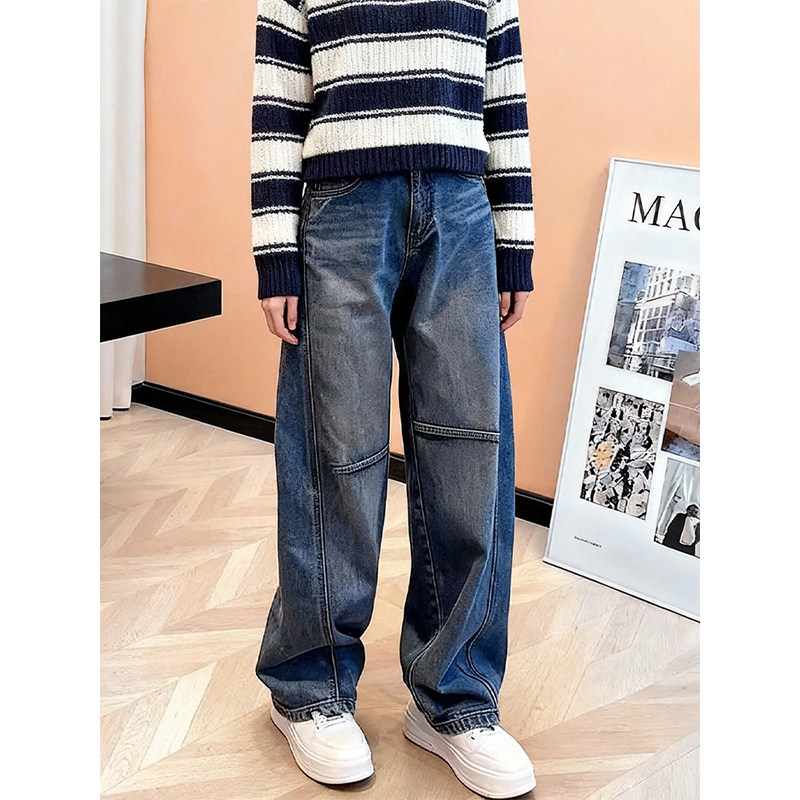 加绒加厚2025秋冬复古直筒牛仔裤宽松显瘦百搭藏肉弯刀裤蓝色长裤,女装/女士精品,大码裤装,淘宝优惠券,粉丝福利购,淘宝优惠卷