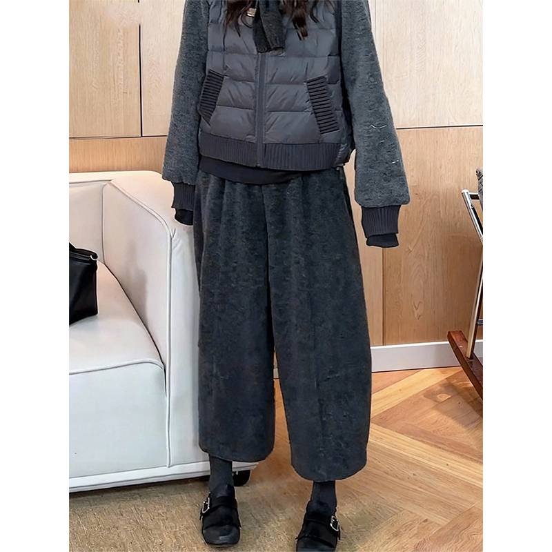 欧货高端时尚毛呢加厚阔腿裤女20