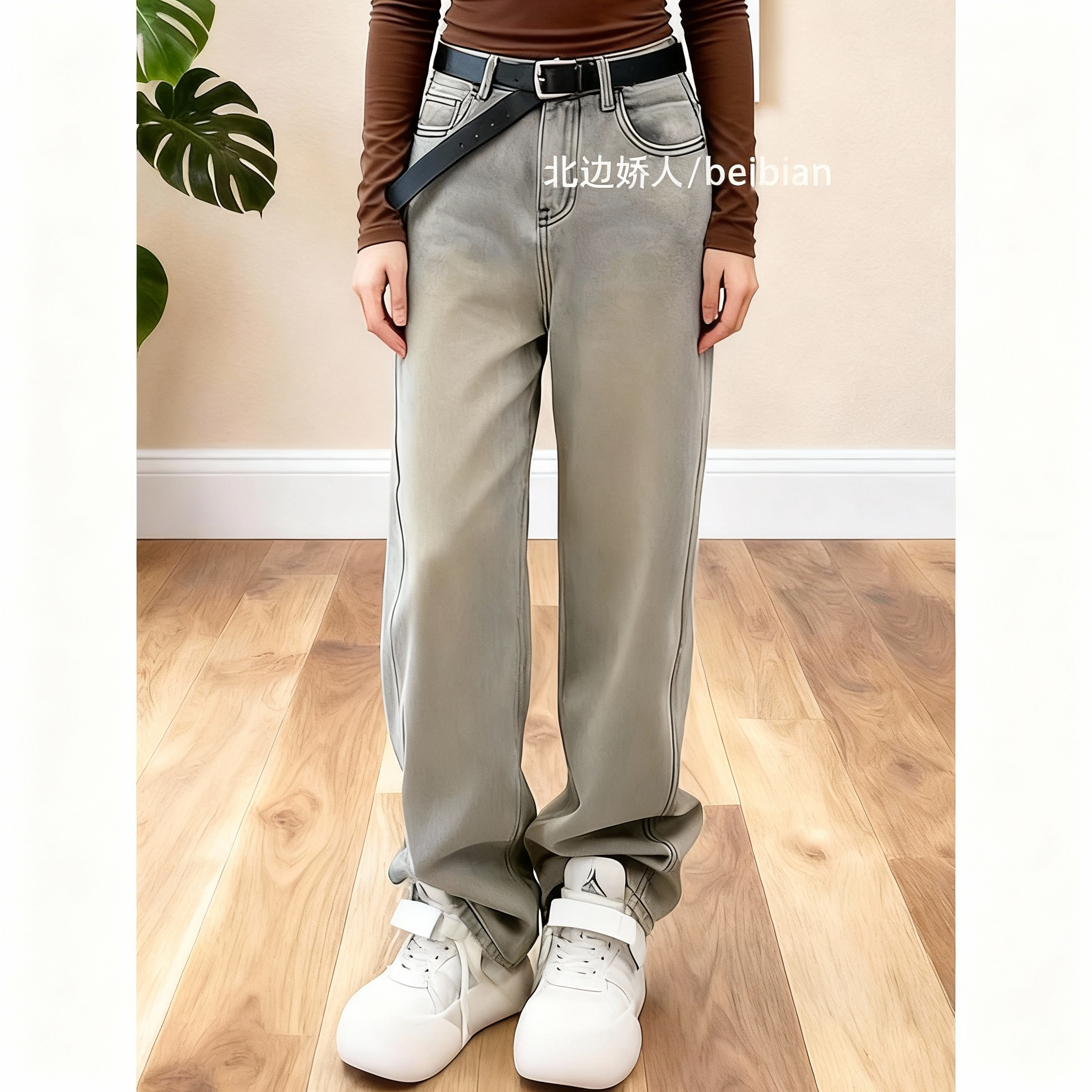 2026春季阔腿牛仔裤高腰阔腿水洗牛仔裤女宽松显瘦百搭长裤高级感,女装/女士精品,牛仔裤,淘宝优惠券,粉丝福利购,淘宝优惠卷