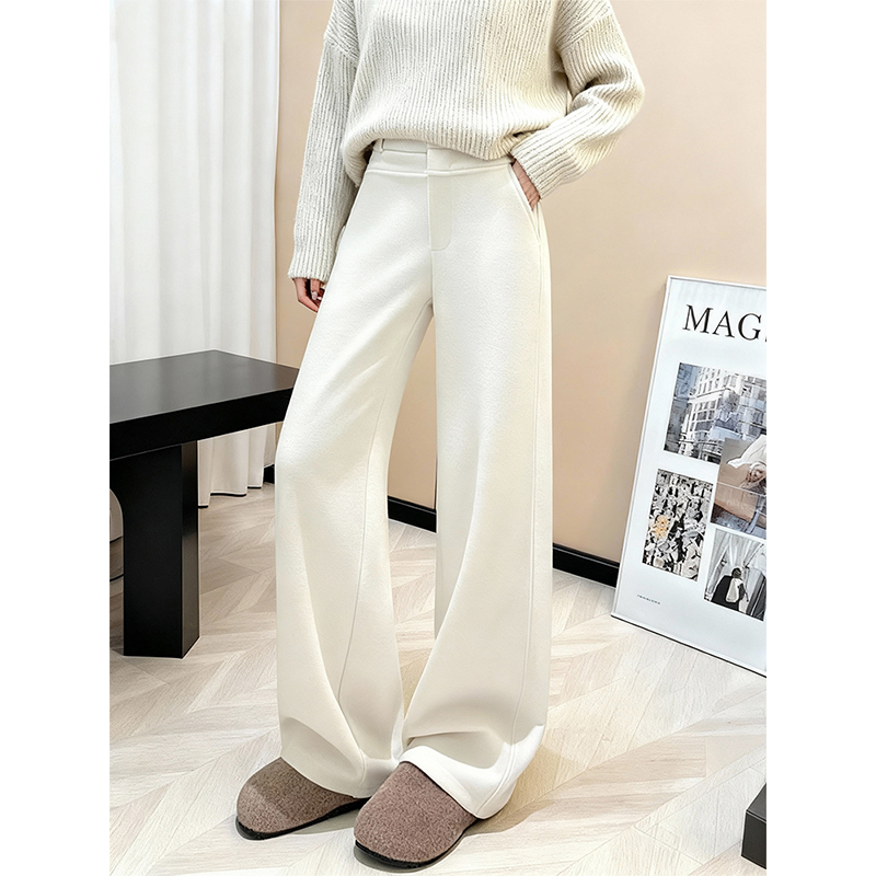 极简风高腰阔腿裤女显瘦百搭直筒