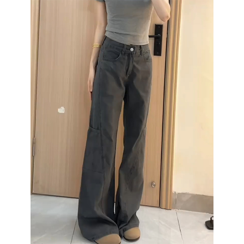 复古高腰微喇工装裤女2025秋冬新