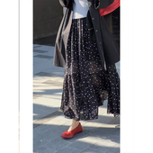 法式 超好看黑色波点半身裙2026新款 高腰显瘦百搭减龄遮肉优雅长裙