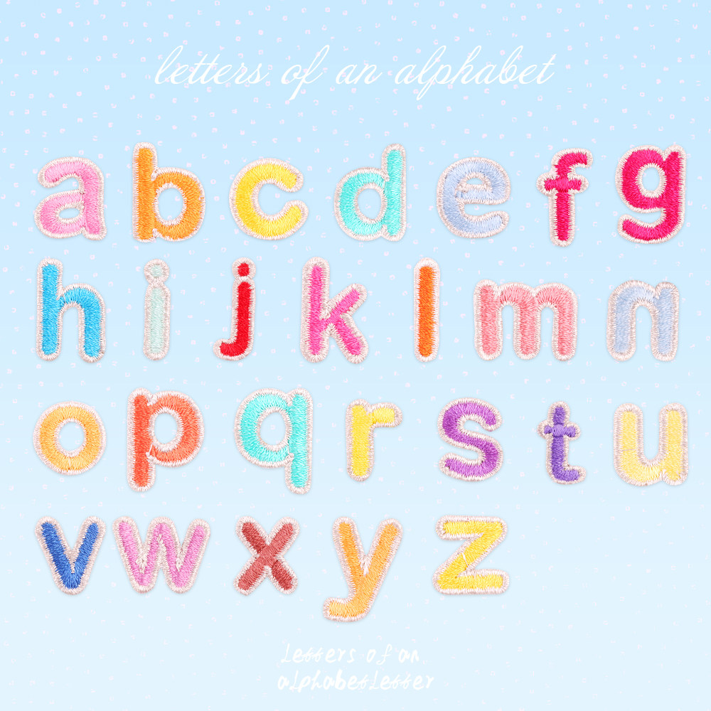 银线小号英文字母刺绣布贴龙骧包椰子鞋装饰贴diy小写英文名字贴