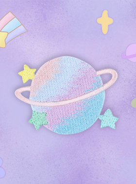 马卡龙色球流星刺绣布贴空军一号球鞋可爱AF1 DIY装饰衣服补丁贴