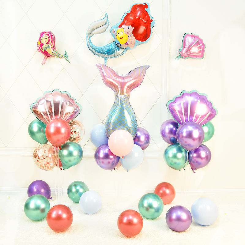 美人鱼主题儿童周岁桌飘派对场景