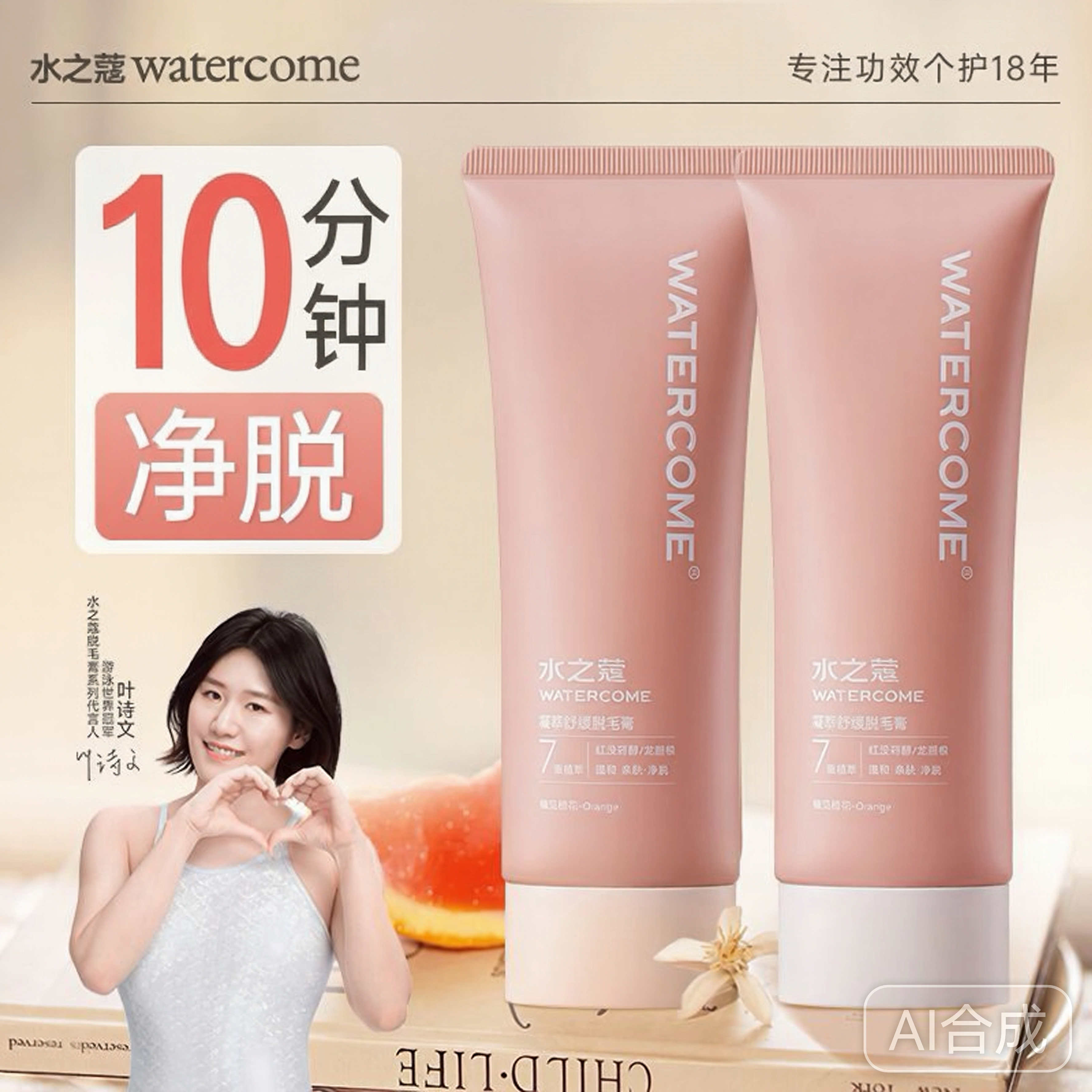 水之蔻脱毛膏女腋下不留黑点温和脱毛膏