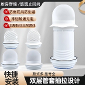 厨房抽油烟机穿玻璃止回阀穿墙风帽室外防雨防风室内止逆阀家用