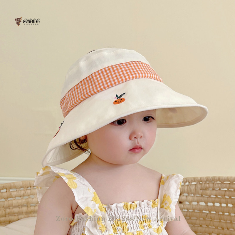宝宝帽子夏季薄款女宝宝防晒遮阳帽儿童洋气夏太阳帽婴幼儿空顶帽