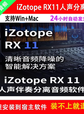 iZotope RX11提取人声伴奏消音效果器 降噪齿音呼吸声修复插件