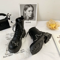 Martens, черные низкие короткие сапоги в английском стиле на скрытом каблуке, коллекция 2022, подходят для весны и осени, в британском стиле, подходят для подростков