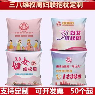 妇联妇女协会三八妇女节维权宣传周妇联普法主题活动礼品抱枕定制