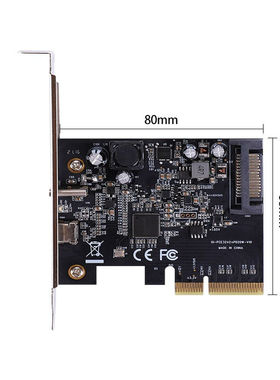 厂家乐扩PCIe30x4转USB32TypeC20W,QC快充扩展卡IOPCE32422C