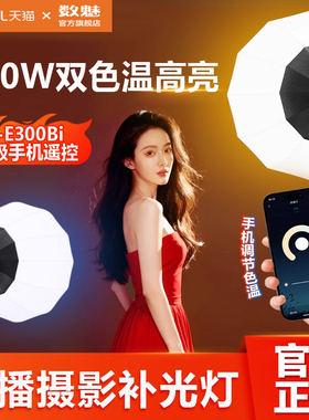 SOULMATE数魅E300Bi 300W双色温LED直播间补光灯直播灯发丝灯暖光深抛常亮灯摄影棚专业摄影灯支持App手机控