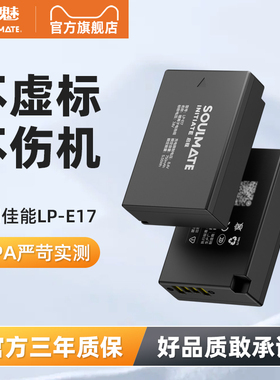 SOULMATE数魅LP-E17相机电池适用于佳能200D  750D 800D M6微单850D 77D 760D M3二代 eos R100 R8 R50充电器