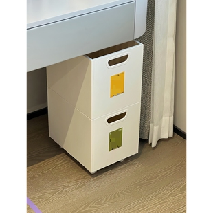 桌下收纳箱置物架书本衣服杂物整理盒多层大容量可移动滑轮储物箱