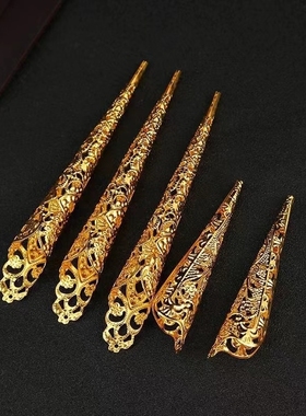 欧美饰品5件装古代古董风格女王指甲环空心指节指环指尖肚皮