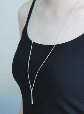 秋冬几何吊坠项链女轻奢小众气质毛衣链高级感长款搭配打底衫配饰