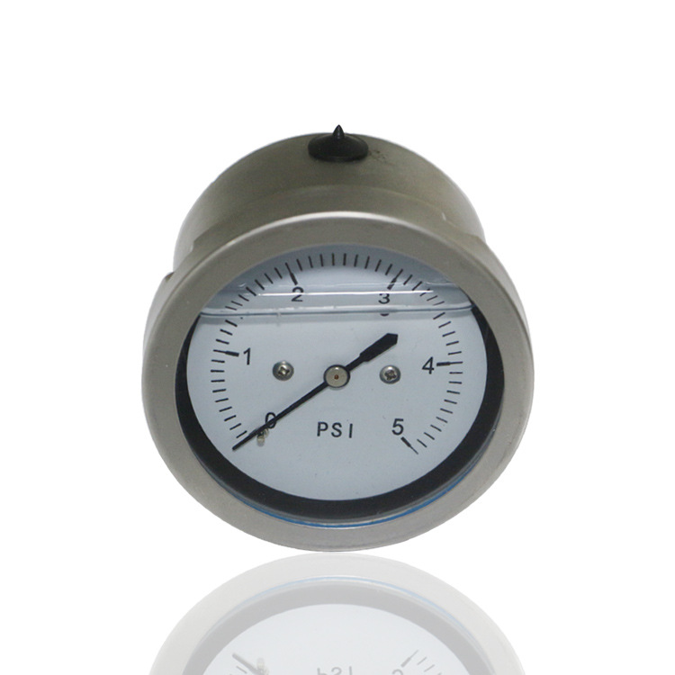 供全钢耐震压力表全钢充油膜盒压力表微压力表YEBN65Z 5PSI G1/4