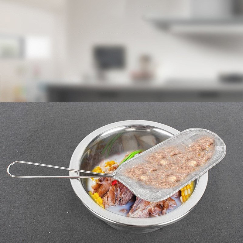 不锈钢漏勺子炸虾网油捞密格斜纹网漏油炸网捞天妇罗炸虾网拐手