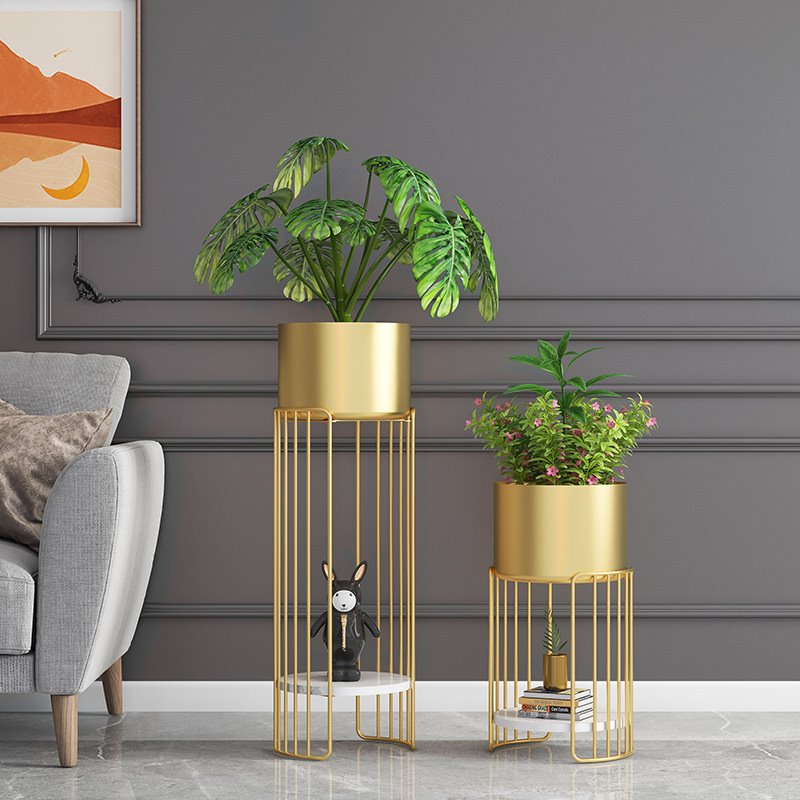 北欧花架绿萝客厅置物架多层落地花盆架阳台室内简约轻奢花架子