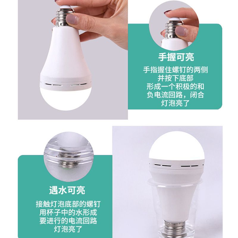 LED新款应急灯照明灯家用超亮停电即亮应急灯泡节能e27螺口应急灯