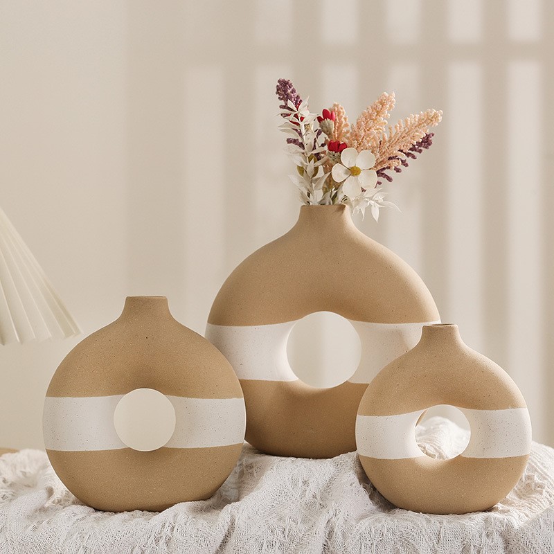 陶瓷花瓶摆件客厅玄关桌面家居插花北欧干花电视柜装饰品节日礼物