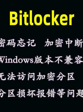 电脑系统开机蓝屏输入bitlocker恢复秘钥驱动器分区加密打不开盘