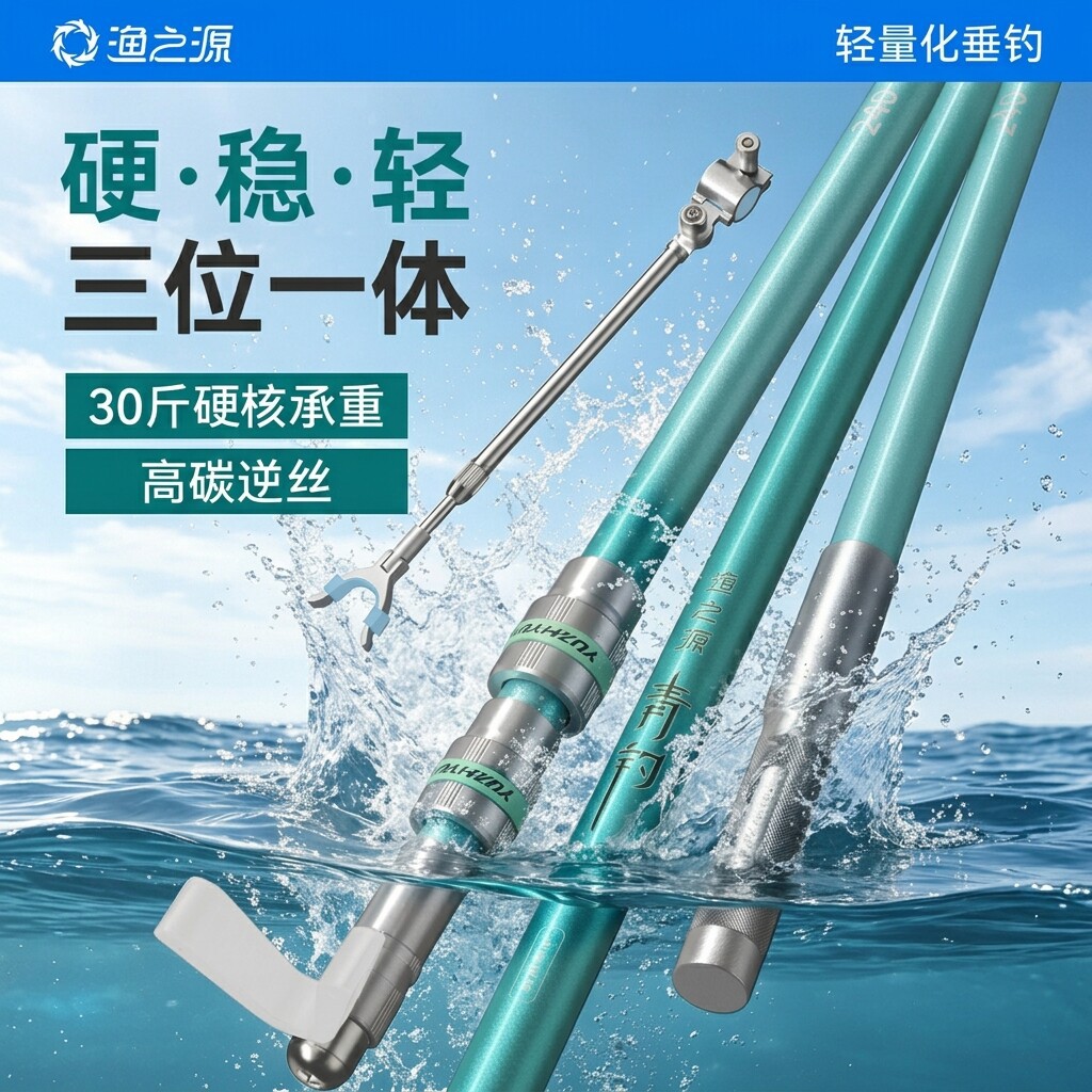 渔之源炮台支架地插鱼竿支架钓鱼大物杆碳素超硬鱼竿架硬挺不塌腰
