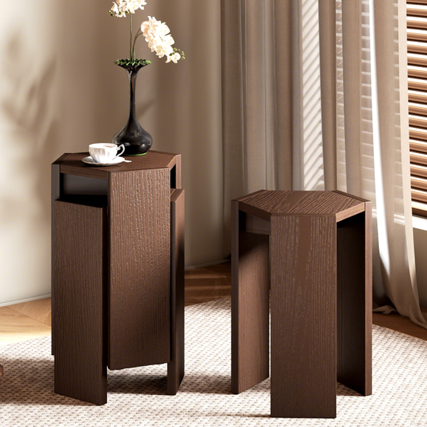 实木凳子家用可叠放组合凳加厚六角叠叠凳客厅边几餐桌备用高方凳,住宅家具,其它凳子,淘宝优惠券,粉丝福利购,淘宝优惠卷