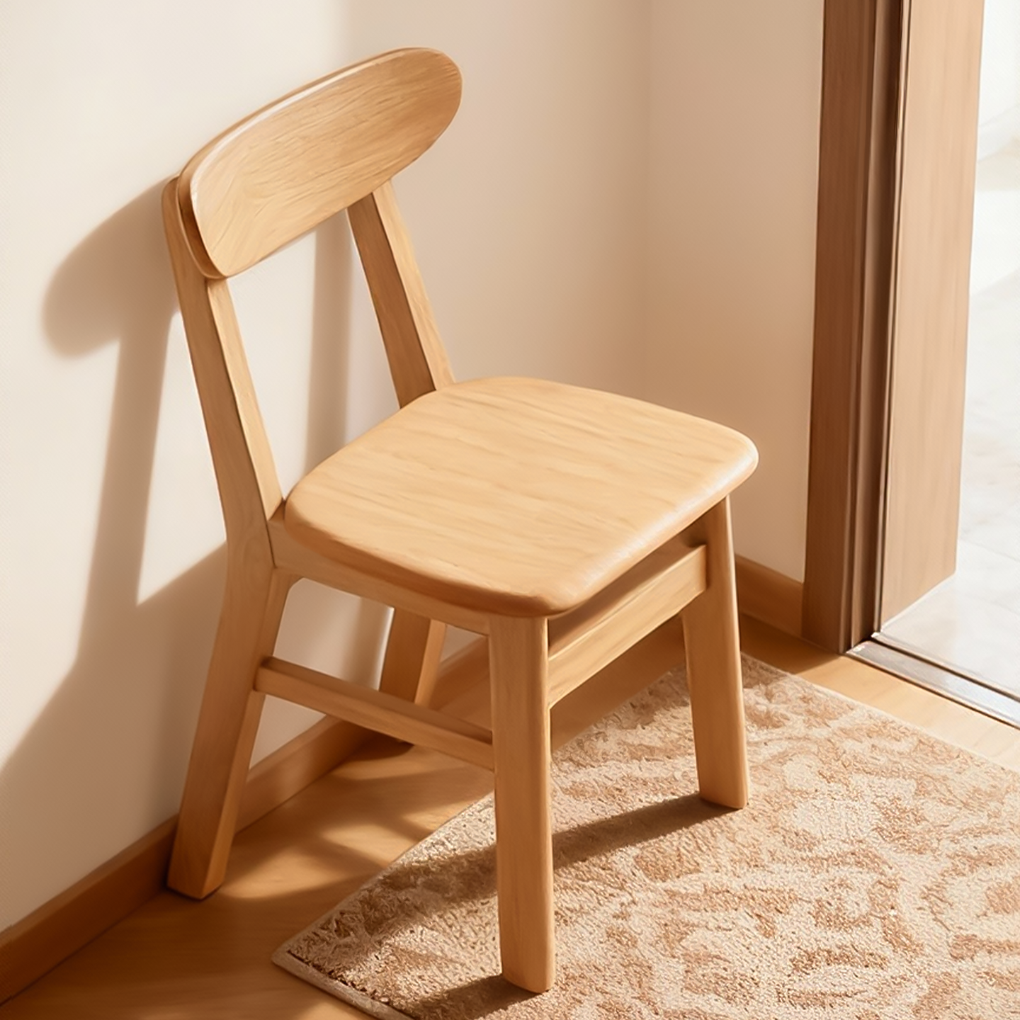 【小户型专用】简约中古实木餐椅