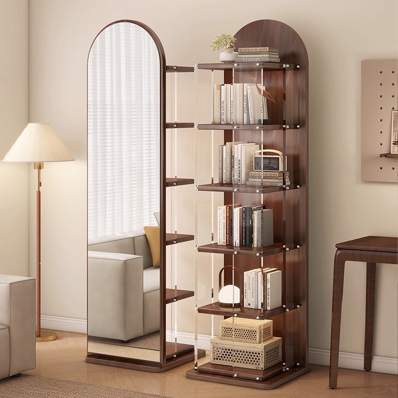 【破损包赔】实木旋转一体穿衣镜