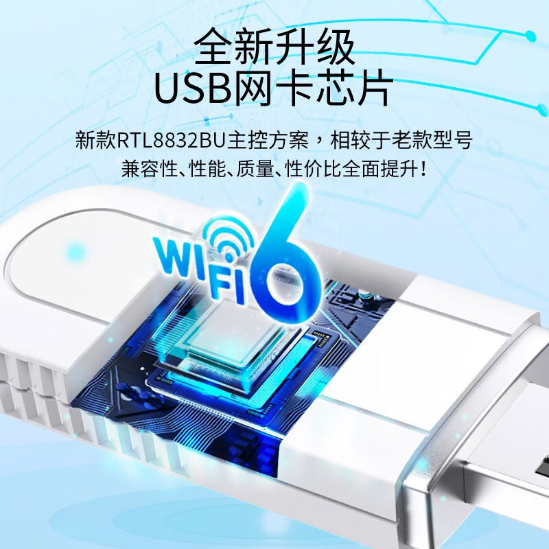 易投熊（EZCAST）WiFi6USB无线网卡双频AX1800千兆免驱动台式机笔 电脑硬件/显示器/电脑周边 准系统主机 原图主图