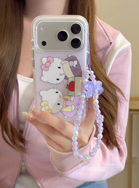 可爱HELLOKITTY蝴蝶结凯蒂猫适用iPhone17Pro手机壳卡通少女心ins网红苹果16promax保护套i14/15外壳猫咪时尚