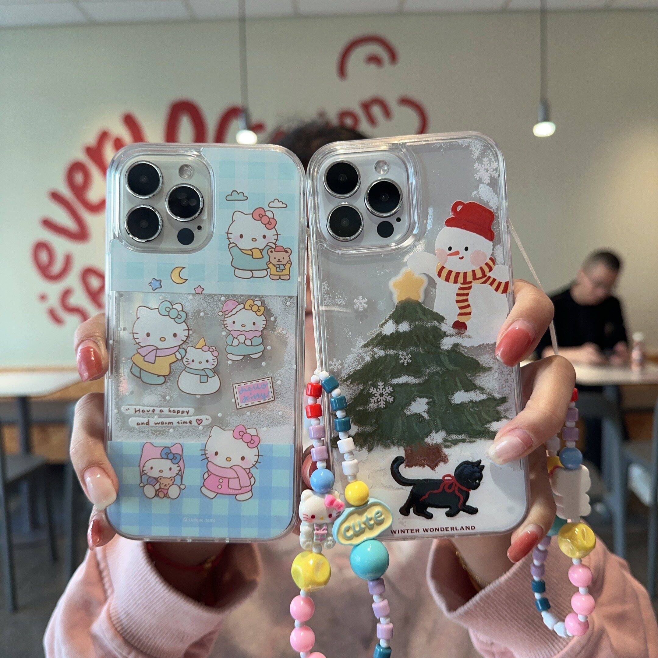 凯蒂猫可爱雪花苹果16手机壳流沙