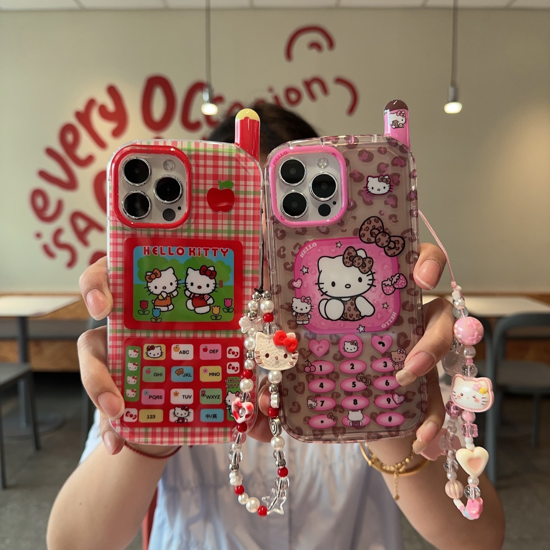 三丽鸥Kitty凯蒂猫可爱立体豹纹KT猫适用苹果16promax手机壳iPhone13软壳女卡通15PM外壳不撞款卡通i14保护套