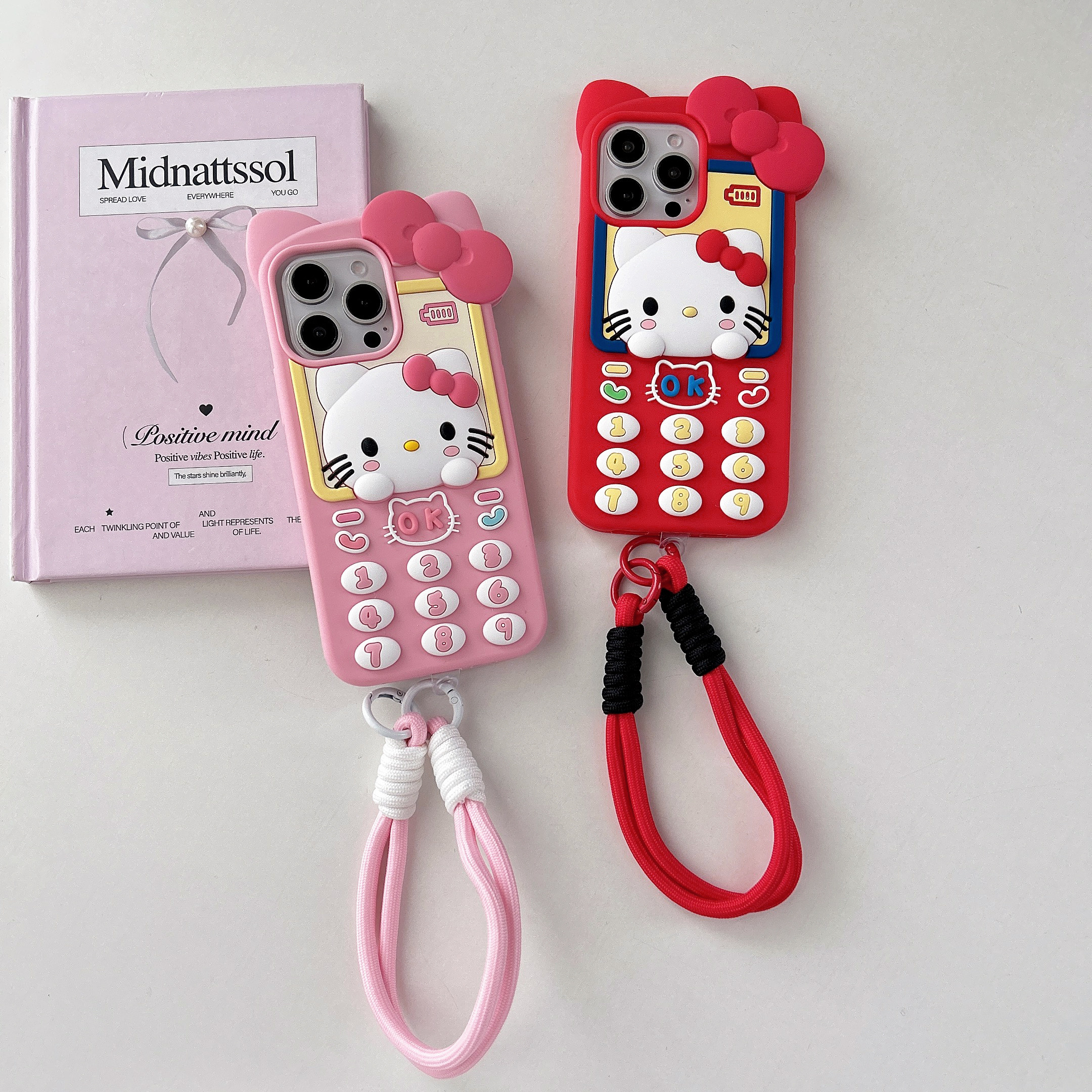 日本卡通可爱立体凯蒂猫电话机适用iPhone16ProMax手机壳创意大哥大苹果17PM硅胶套i13/14pro软壳保护15p外壳