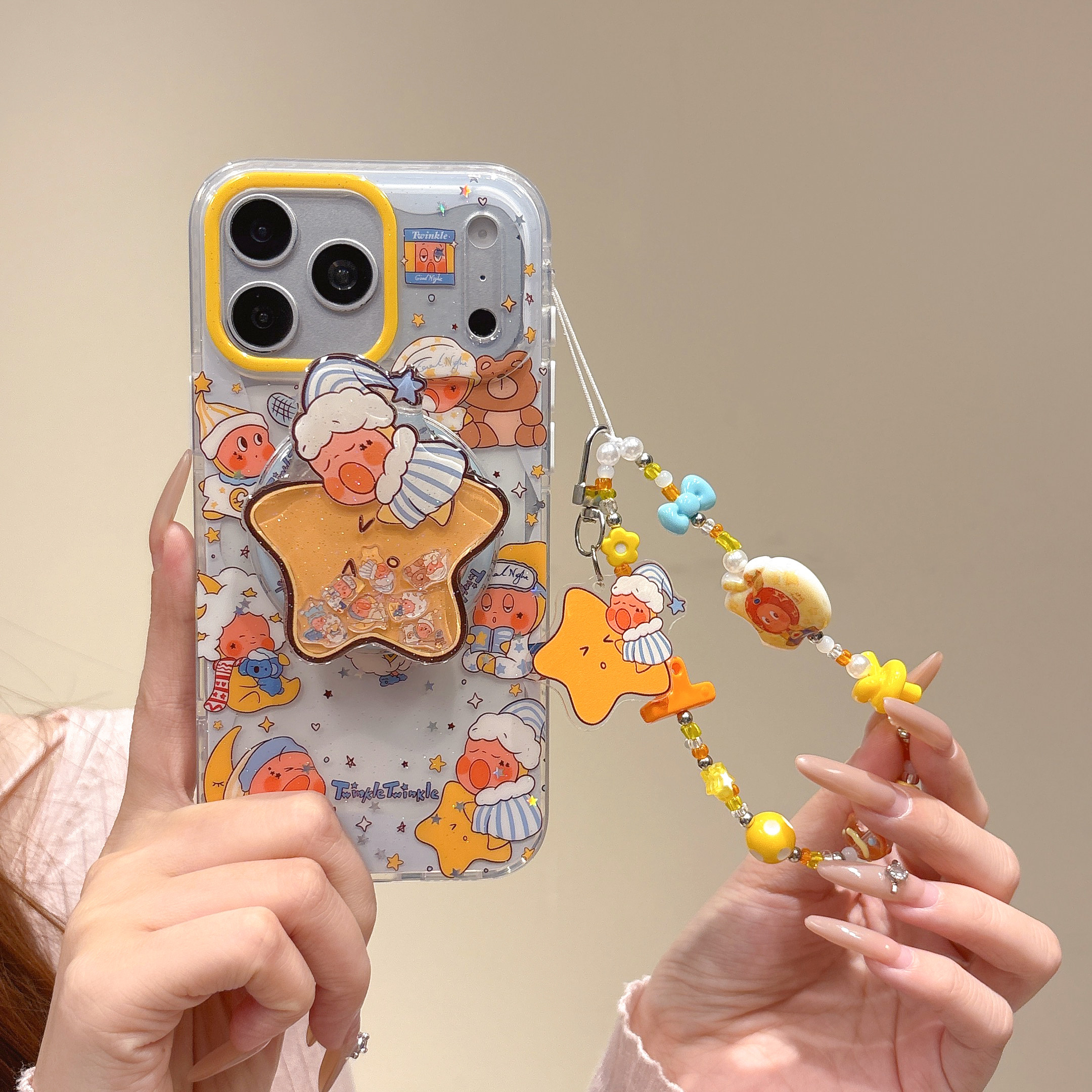 星星人可爱磁吸支架适用苹果iPhone17ProMax手机壳卡通16pro保护套珠链挂饰立体泡泡公仔15/17外壳时尚情侣款