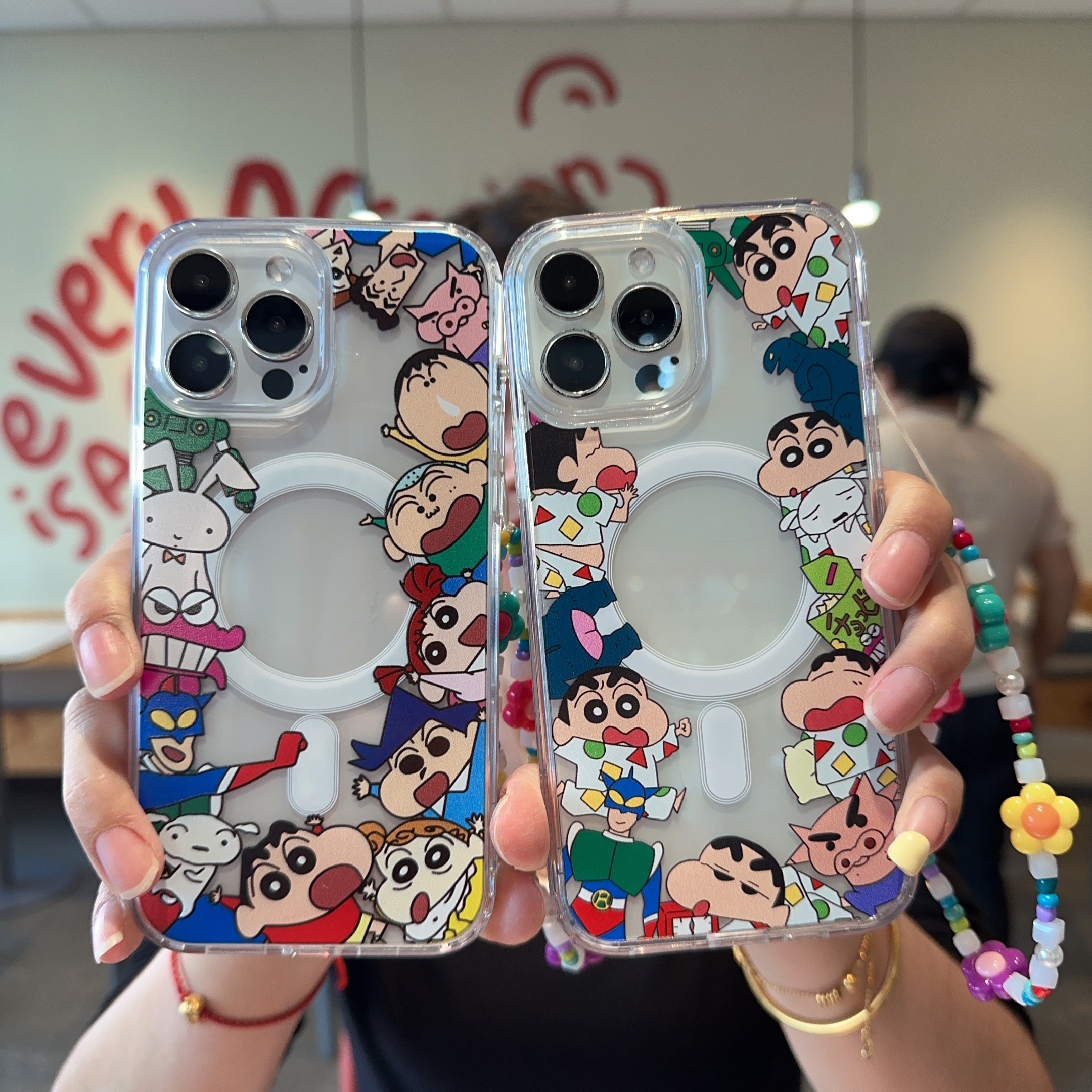 日本卡通蜡笔小新磁吸充电适用iPhone16ProMax手机壳动漫可爱小白妮妮i12/13苹果15pro软壳14PM保护套透明16P